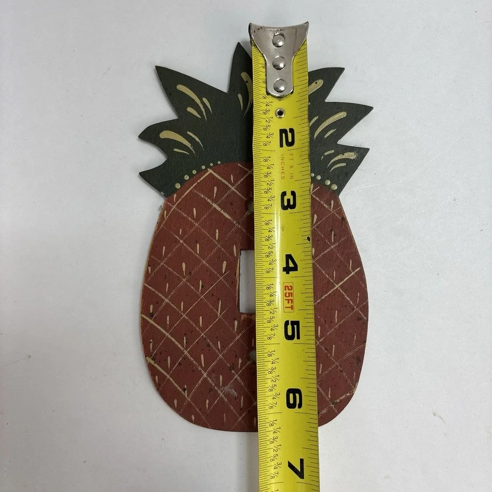 Vintage Wooden Pineapple Light Switch Cover Wall Plate Handpainted Primitive